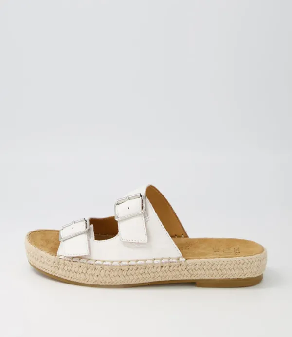 Women ZIERA Kapila W White Leather Espadrilles