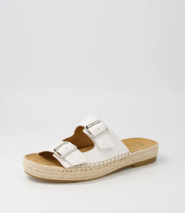 Women ZIERA Kapila W White Leather Espadrilles