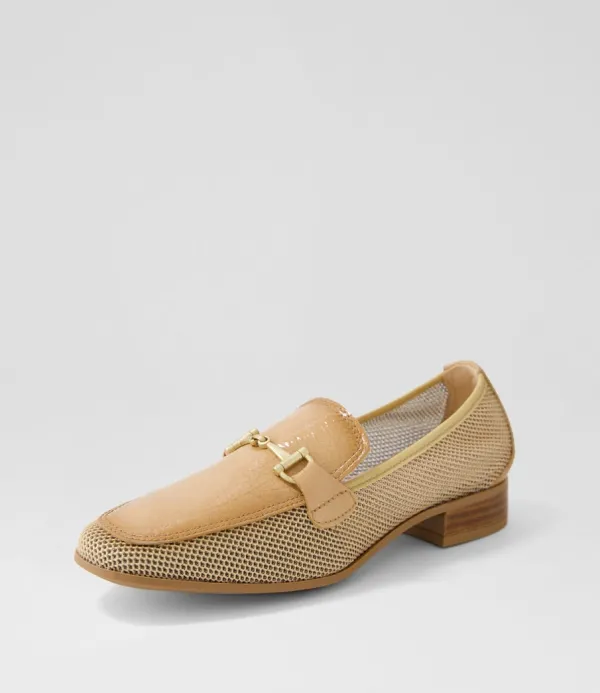 Women HISPANITAS Kenia 62 Desert Mesh Leather Loafers