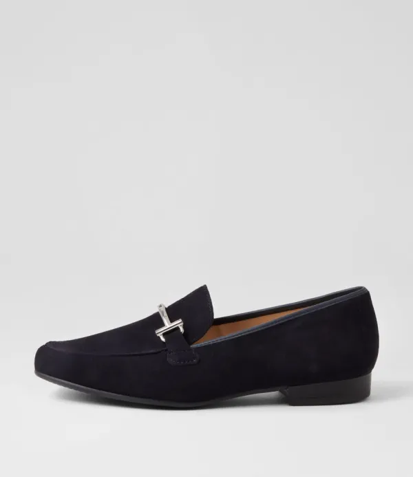 Women ARA Kent 72 Blue Leather Flat Shoes