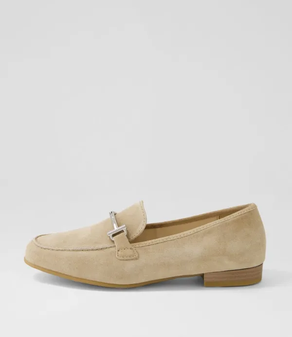 Women ARA Kent 72 Sand Suede Flat Shoes