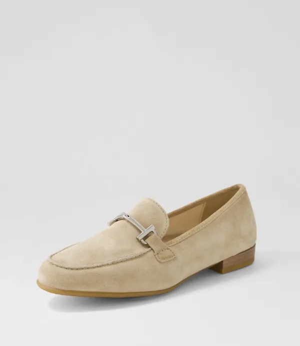Women ARA Kent 72 Sand Suede Flat Shoes