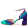 Women DJANGO & JULIETTE Kimo Purple Multi Leather Heeled Shoes