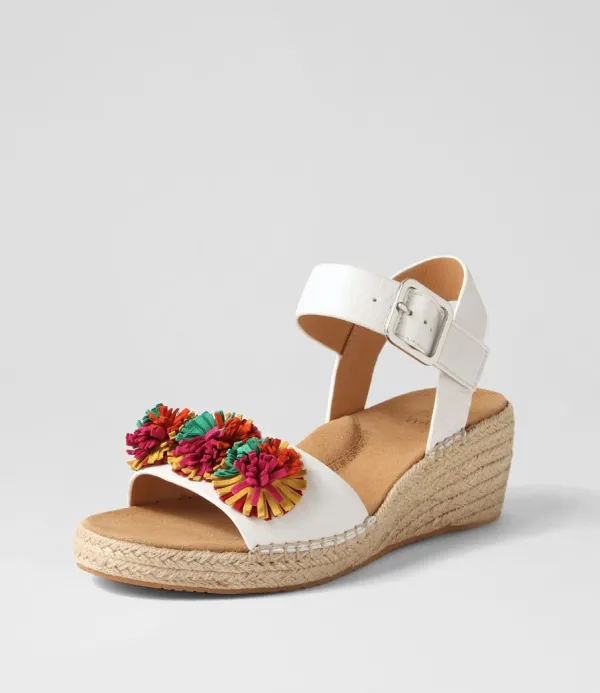Women ZIERA Kishop Xw White Multi Sandals