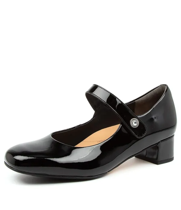 Women ZIERA Kitty W Black Patent