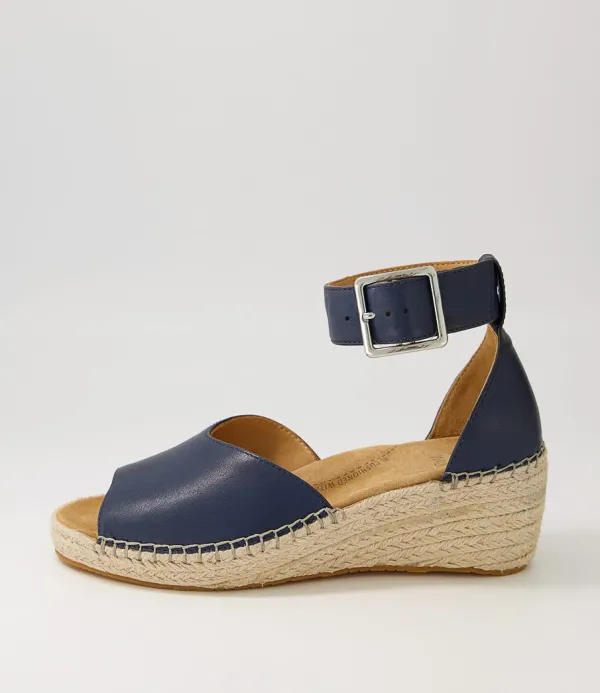 Women ZIERA Koen Xw Navy Leather Espadrilles