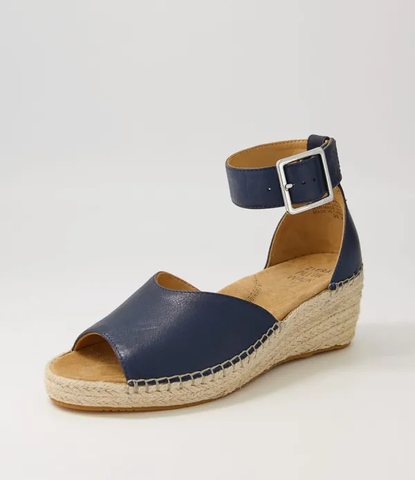 Women ZIERA Koen Xw Navy Leather Espadrilles