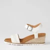 Women ZIERA Konyise W White Weave Leather Sandals