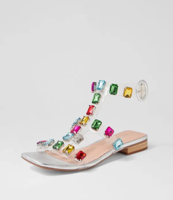 Women TOP END Kosire Silver Bright Multi Sandals