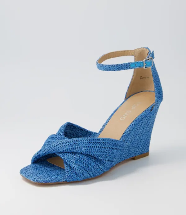 Women TOP END Kotio Blue Syn Raffia Espadrilles
