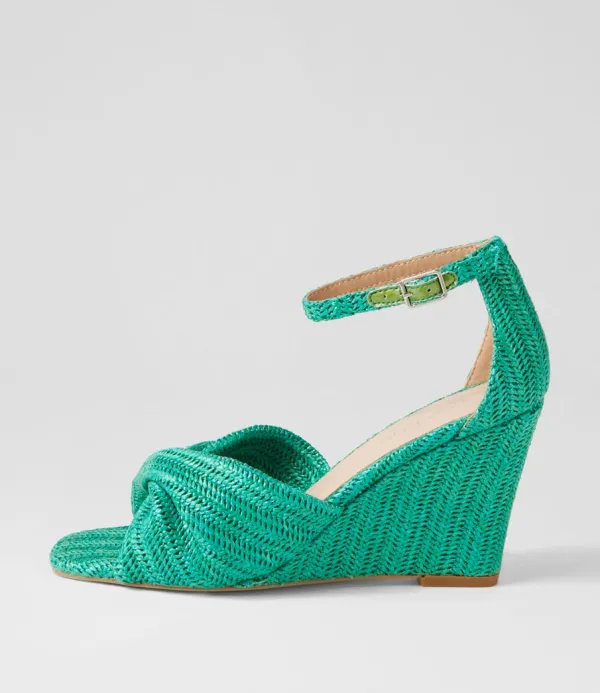 Women TOP END Kotio Emerald Synthetic Raffia Espadrilles