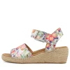Women ZIERA Kraig Xw Orange Floral Leather Sandals