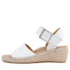 Women ZIERA Kraig Xw White Leather Sandals