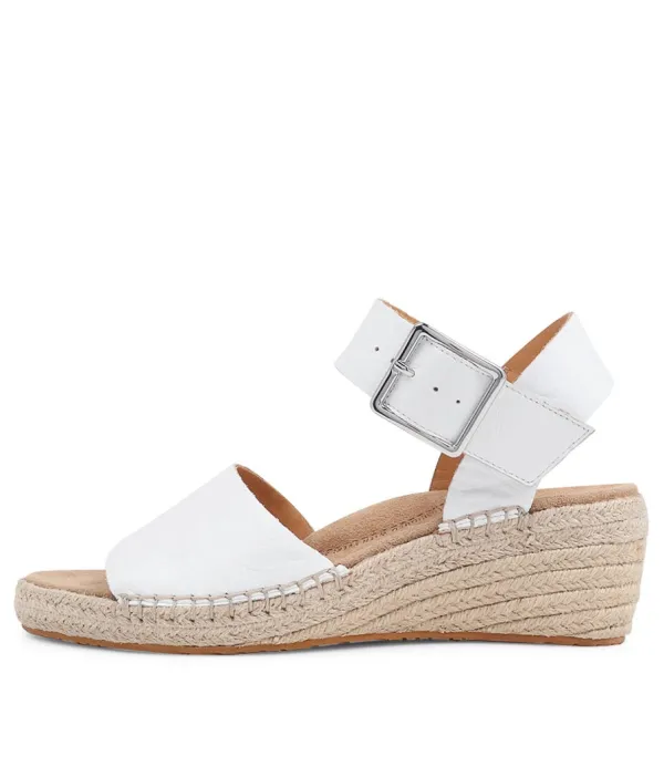 Women ZIERA Kraig Xw White Leather Sandals
