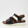 Women ARA Kreta 24 Black Leather Sandals