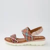 Women ARA Kreta 02 Green Multi Leather Sandals