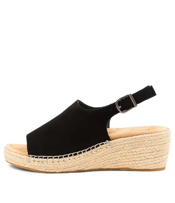 Women ZIERA Kyrin Xw Black Suede Espadrilles