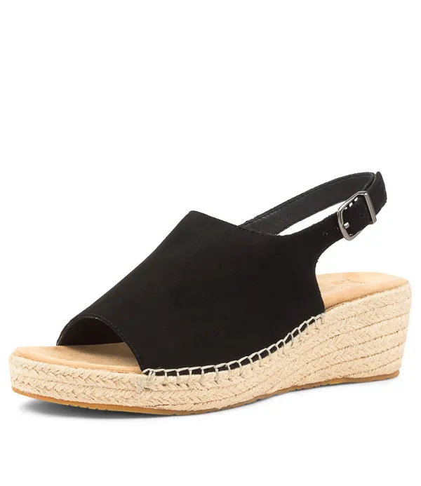 Women ZIERA Kyrin Xw Black Suede Espadrilles