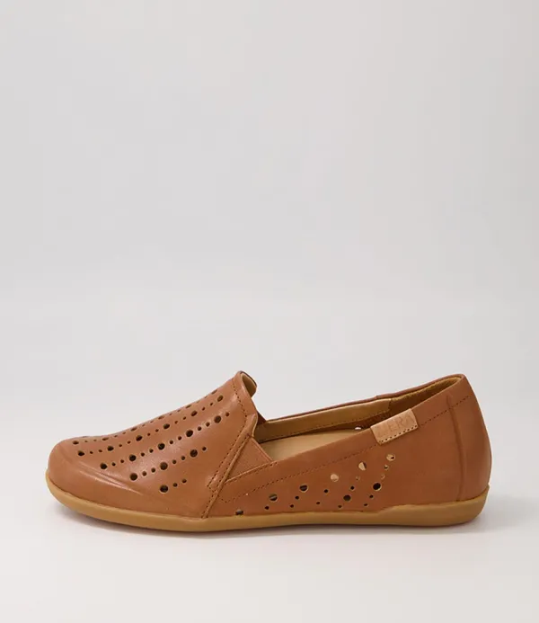 Women ZIERA Lagos W Tan Leather Loafers