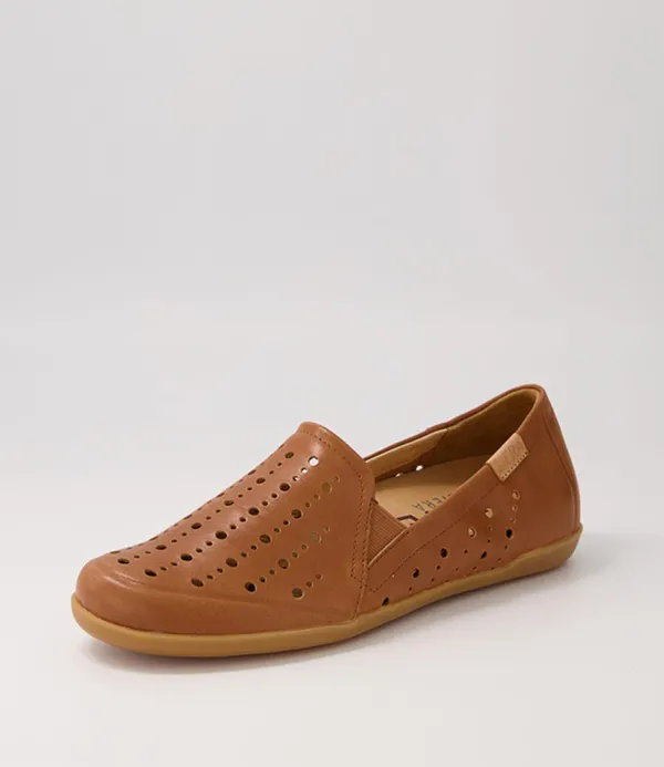 Women ZIERA Lagos W Tan Leather Loafers