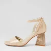 Women DJANGO & JULIETTE Laixi Gold Shimmer Leather Jewels Sandals