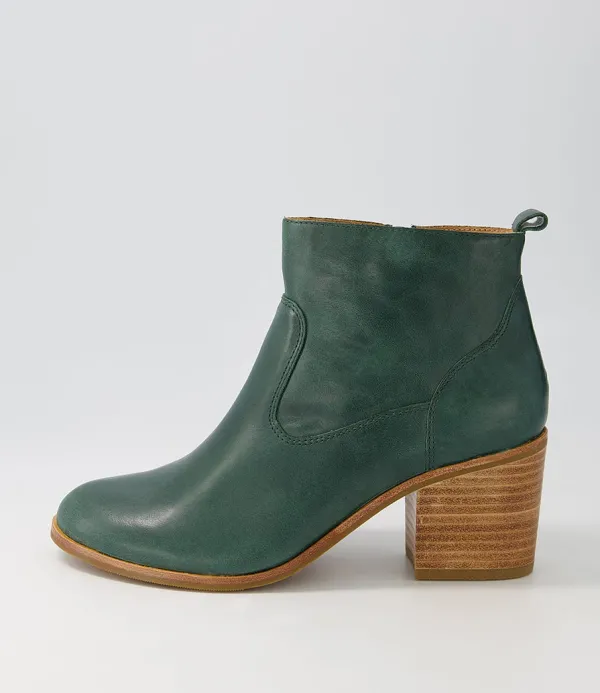 Women ZIERA Landins W Emerald Leather Ankle Boots