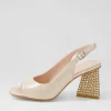 Women DJANGO & JULIETTE Lantos Nude Shimmer Leather Jewels Sandals