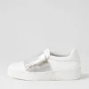 Women DJANGO & JULIETTE Laroon White Silver Leather Sneakers
