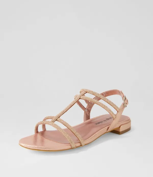 Women DJANGO & JULIETTE Laroza Nude Fabric Jewels Sandals