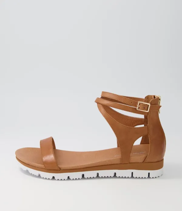 Women DJANGO & JULIETTE Lawun Tan Leather Sandals