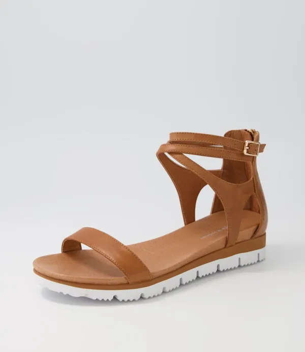 Women DJANGO & JULIETTE Lawun Tan Leather Sandals
