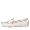 Women DJANGO & JULIETTE Leisa White Metallic Multi Loafers