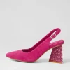 Women DJANGO & JULIETTE Lesnoy Fuchsia Suede Jewels Heels