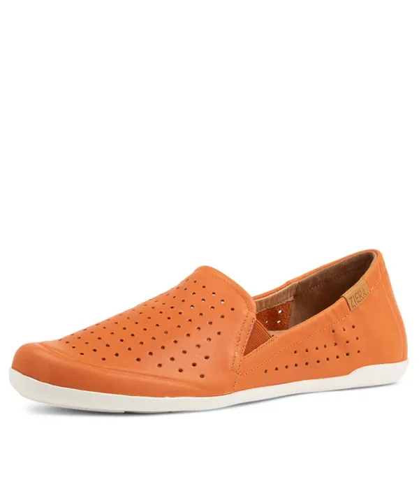 Women ZIERA Liana W New Orange Leather Flat Shoes
