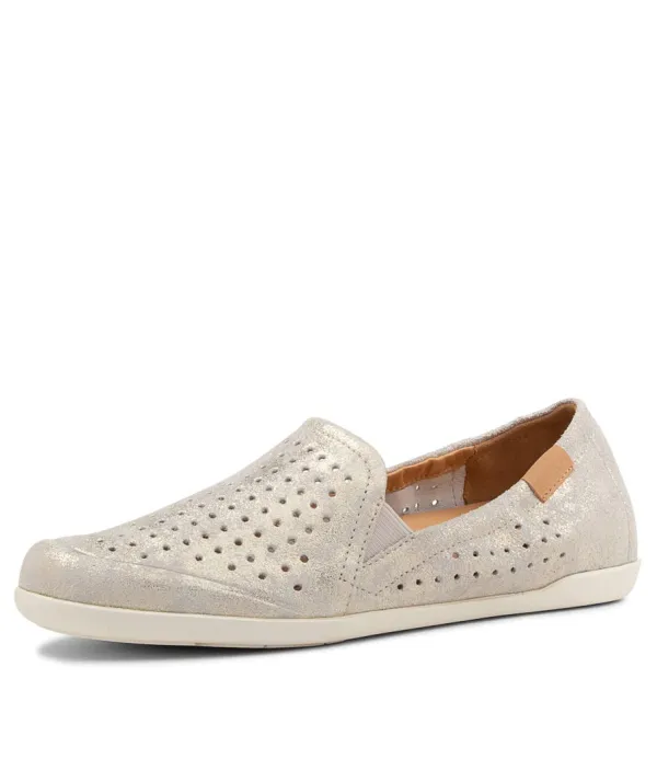 Women ZIERA Liana W Pale Gold Sherbet Leather Loafers
