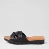 Women DJANGO & JULIETTE Liike Black Leather Slides