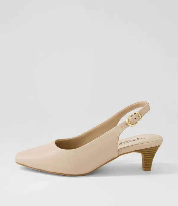Women SUPERSOFT Linden3 Nude Leather Heels