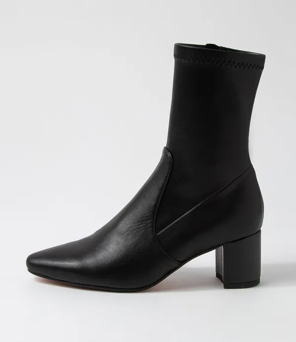Women DIANA FERRARI Linta Black Stretch Ankle Boots