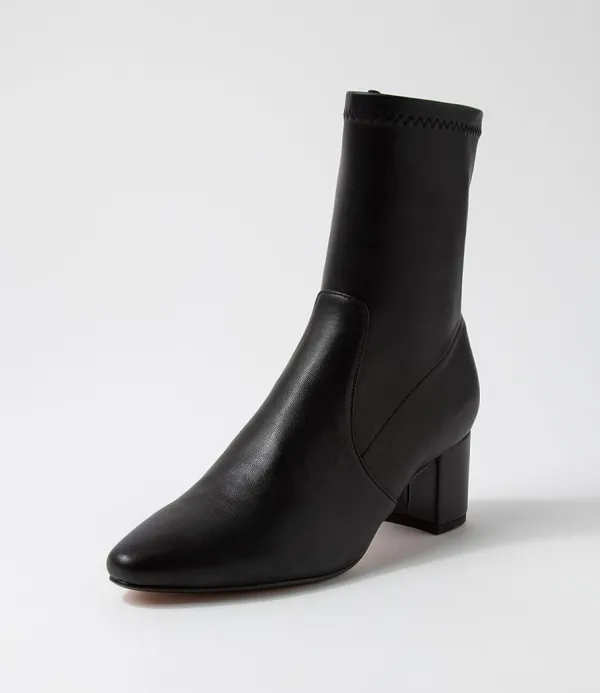 Women DIANA FERRARI Linta Black Stretch Ankle Boots