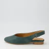 Women ZIERA Lisa W Dark Emerald Leather Flat Shoes