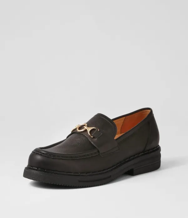 Women ROLLIE Loafer Rise All Black Leather Loafers