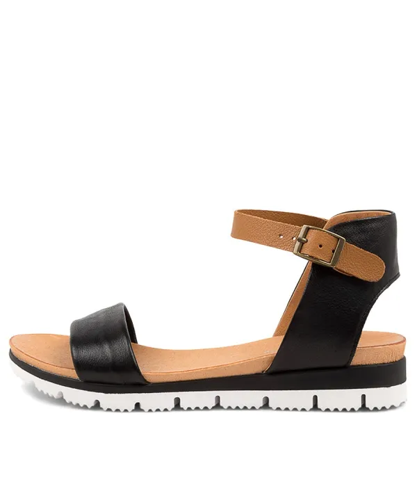 Women DJANGO & JULIETTE Londona Black-Dk Tan Leat