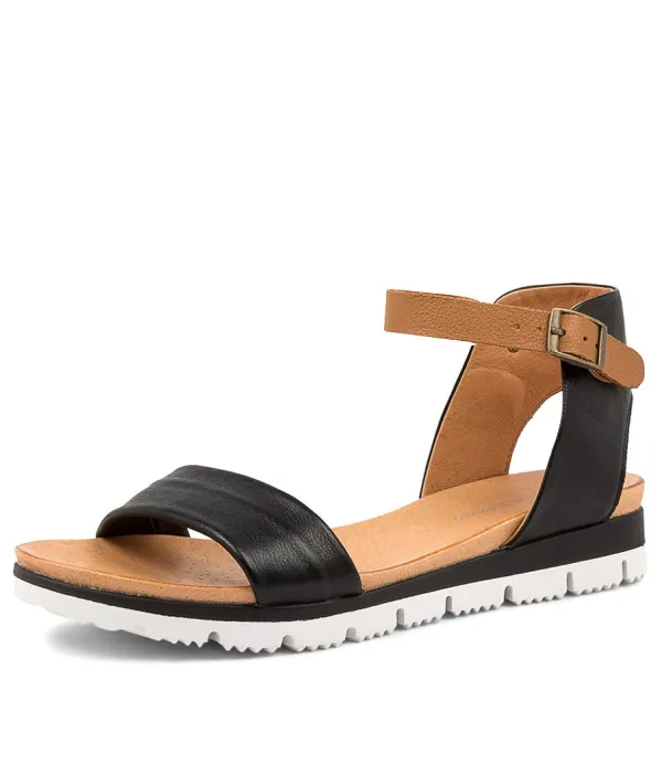 Women DJANGO & JULIETTE Londona Black-Dk Tan Leat