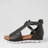 Women DJANGO & JULIETTE Lopical Black White Leather Sandals