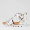 Women DJANGO & JULIETTE Lopical Silver Leather Sandals