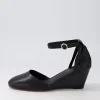 Women DIANA FERRARI Lorelei Black Leather Heels