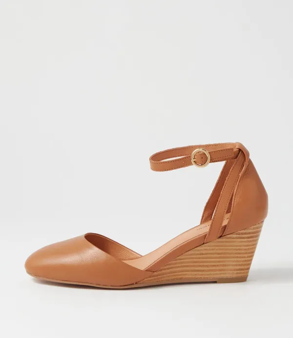 Women DIANA FERRARI Lorelei Tan Natural Heel Leather Heels