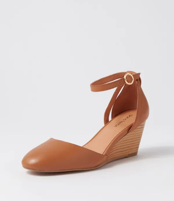 Women DIANA FERRARI Lorelei Tan Natural Heel Leather Heels