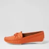 Women DJANGO & JULIETTE Loukas Bright Orange Leather Loafers