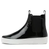 Women DJANGO & JULIETTE Lucero Black Patent Leather Chelsea Boots Ws